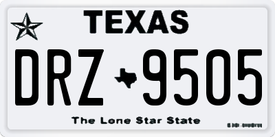 TX license plate DRZ9505