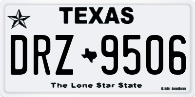 TX license plate DRZ9506