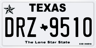 TX license plate DRZ9510