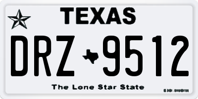 TX license plate DRZ9512