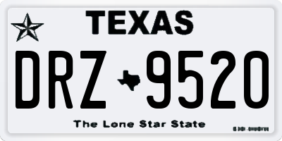 TX license plate DRZ9520