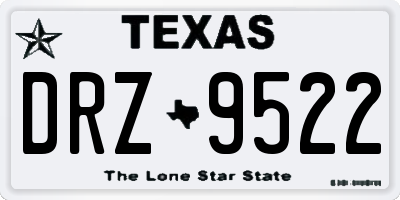 TX license plate DRZ9522