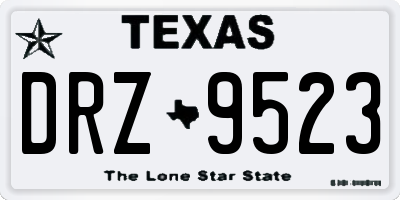 TX license plate DRZ9523