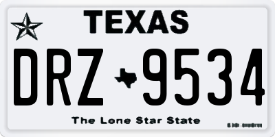 TX license plate DRZ9534