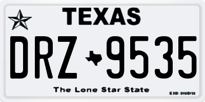 TX license plate DRZ9535