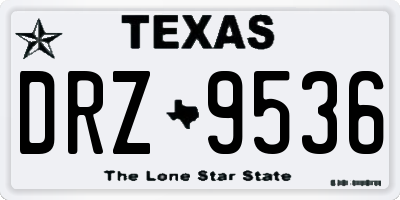 TX license plate DRZ9536