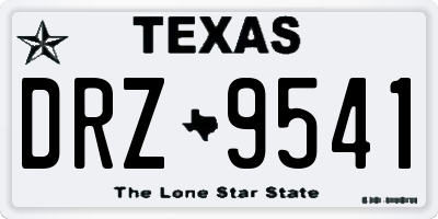 TX license plate DRZ9541