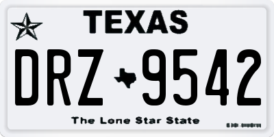 TX license plate DRZ9542