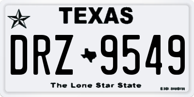 TX license plate DRZ9549