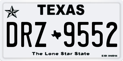 TX license plate DRZ9552