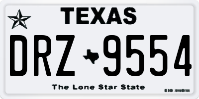 TX license plate DRZ9554