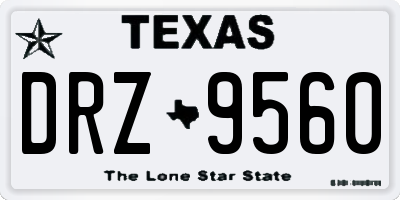 TX license plate DRZ9560