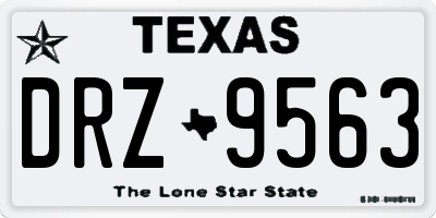 TX license plate DRZ9563