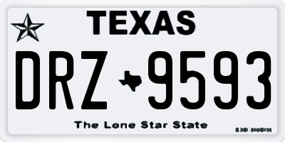 TX license plate DRZ9593
