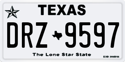TX license plate DRZ9597