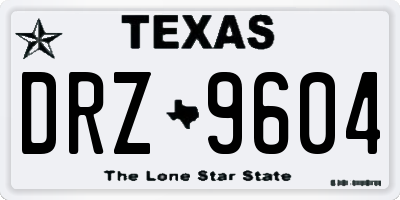 TX license plate DRZ9604