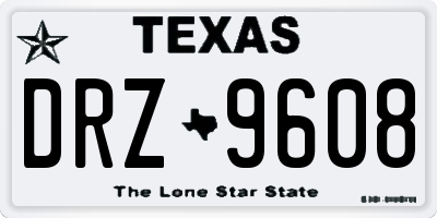 TX license plate DRZ9608