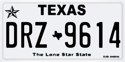 TX license plate DRZ9614