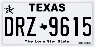 TX license plate DRZ9615
