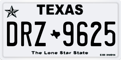 TX license plate DRZ9625