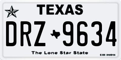TX license plate DRZ9634