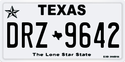 TX license plate DRZ9642
