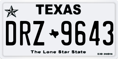 TX license plate DRZ9643