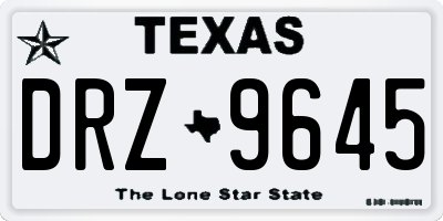 TX license plate DRZ9645