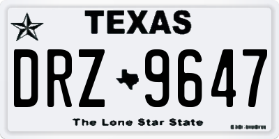 TX license plate DRZ9647