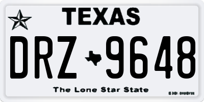 TX license plate DRZ9648