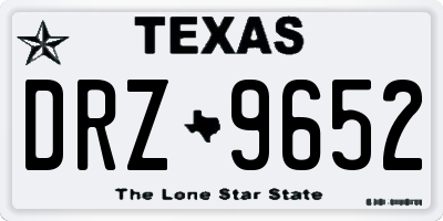 TX license plate DRZ9652