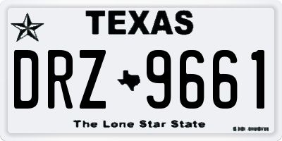 TX license plate DRZ9661