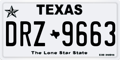 TX license plate DRZ9663