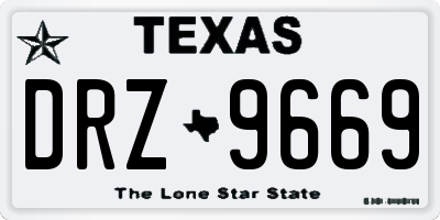 TX license plate DRZ9669