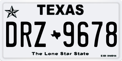 TX license plate DRZ9678