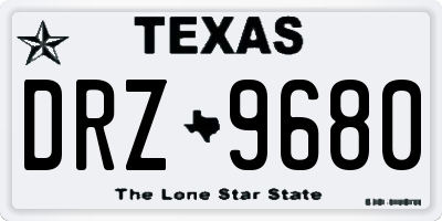 TX license plate DRZ9680