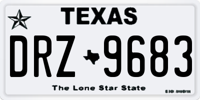 TX license plate DRZ9683
