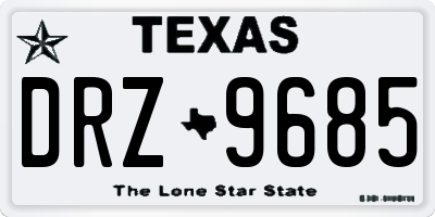 TX license plate DRZ9685