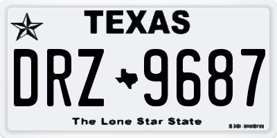 TX license plate DRZ9687
