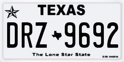 TX license plate DRZ9692