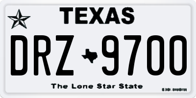 TX license plate DRZ9700