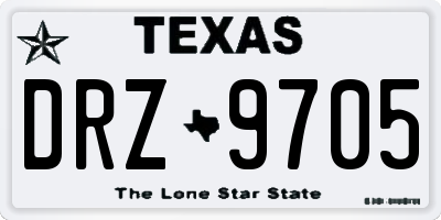 TX license plate DRZ9705