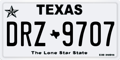 TX license plate DRZ9707