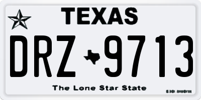 TX license plate DRZ9713