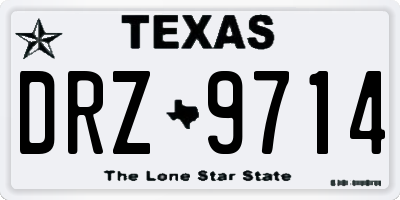 TX license plate DRZ9714