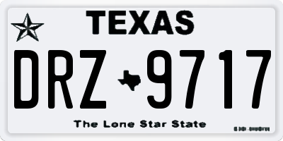 TX license plate DRZ9717