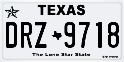 TX license plate DRZ9718