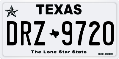 TX license plate DRZ9720