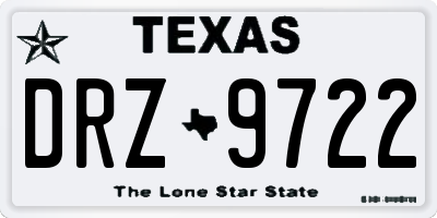 TX license plate DRZ9722