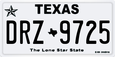 TX license plate DRZ9725
